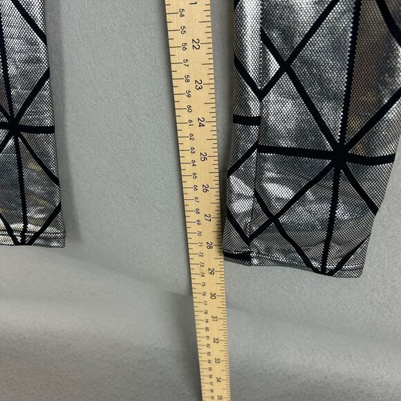 Balera Dance Set Adult Small Silver Geometric Leggings Black Zip Vest Metallic - Picture 12 of 14